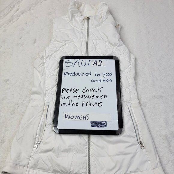 Lululemon Women's White Down For A Run Slim-Fit Full-Zip Puffer Vest Size 4 - Picture 7 of 7
